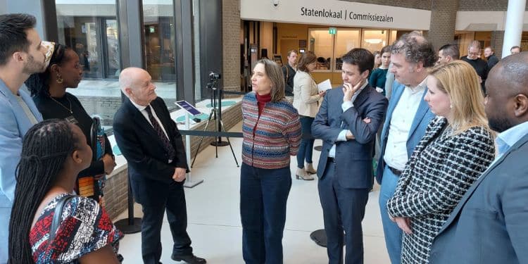 Members of the Dutch parliament and Kenyans having a conversation at the Hague.