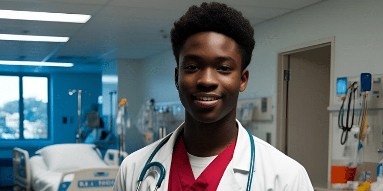 A young medic at a hospital.