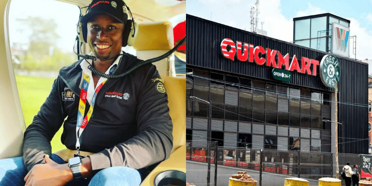 A collage of Duncan Kinuthia, Managing Director of QuickMart abd QuickMart SuperMarket PHOTO/ Basic co.ke