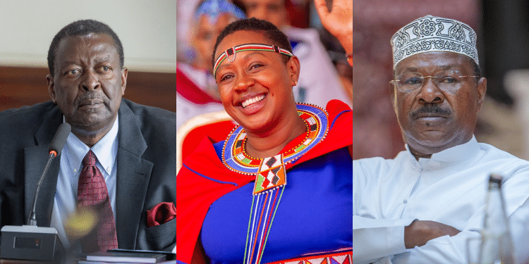 From left to right: Prime CS Musalia Mudavadi, Nominated MP Sabina Chege and National Assembly Speaker Moses Wetangula. PHOTO/ Mudavadi X, Chege X & Wetangula X.