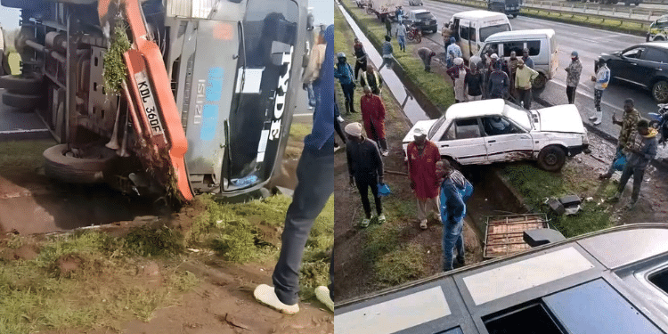 A Collage of Super Metro Bus that had an accident along Thika Road PHOTO/ Kenya Police