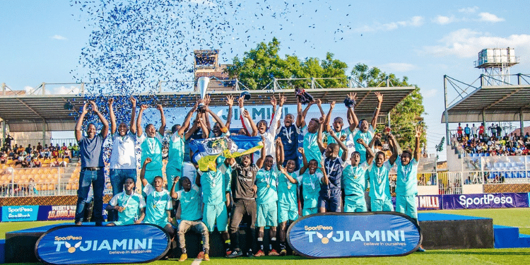 Kwale United crowned champions of the SportPesa Tujiamini Cheza Dimba National Tournament. PHOTO/Sportpesa.