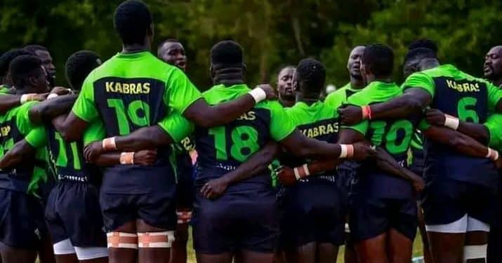 Kabras Sugar players during the final against Menengai Oilers.