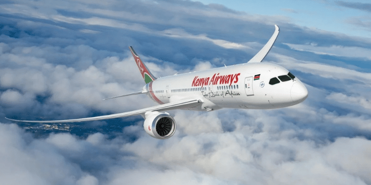 A Kenya airways flight. Photo/ KQ