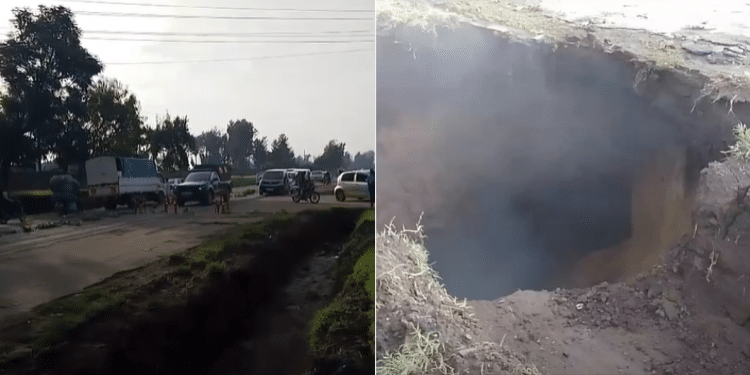 Sinkhole Disrupts Traffic on Nakuru–Kampi ya Moto Road