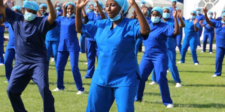 An File Image of Kenyan Nurses Dancing. Photo/Nurses Council of Kenya