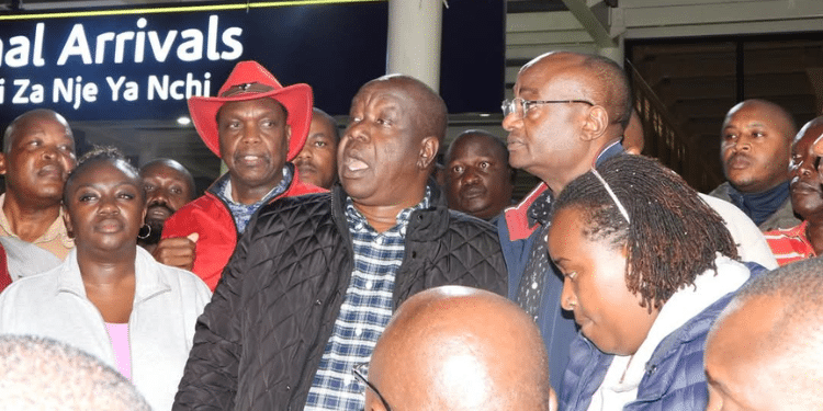Matiang'i Jets Back Received by Onyonka Among Others at JKIA