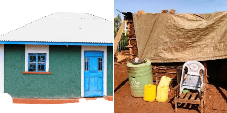 Before and after photos of a house rehabilitated by Interior PS Raymond Omollo