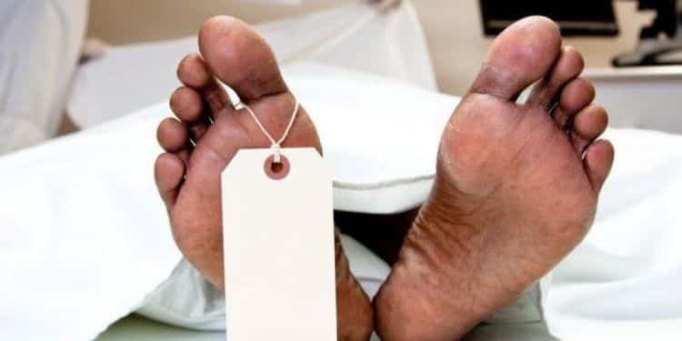 A cadaver in mortuary.