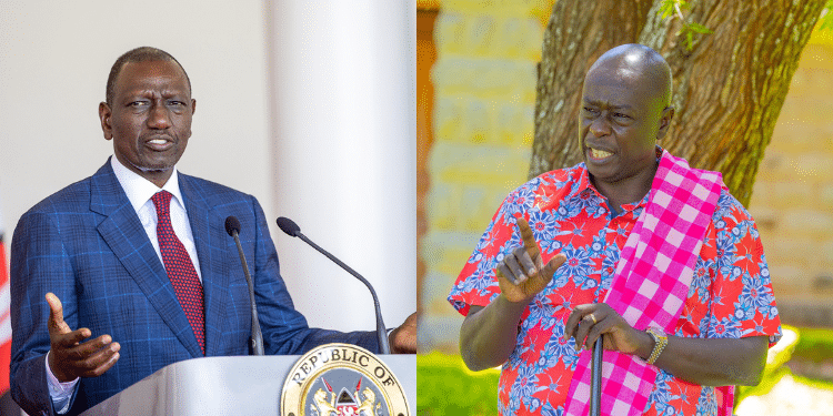 A photo collage of President William Ruto and former DP Rigathi Gachagua. PHOTO/PCS & Gachagua X.