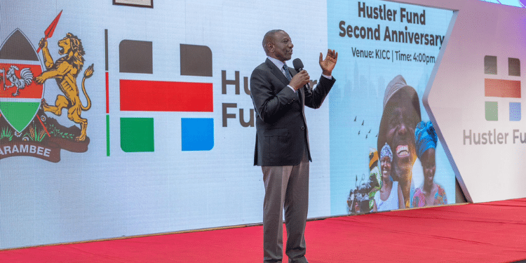 President William Ruto during Hustler Fund anniversary celebration PHOTO/PCS