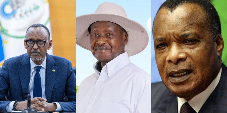 President Paul Kagame, President Yoweri Museveni, and President Denis Sassou PHOTO/ Paul Kagame/State House Uganda/BBC