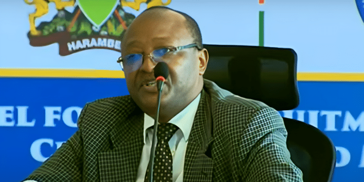 Eliud Ngige appearing before IEBC Selection Panel PHOTO/ Screengrab Citizen