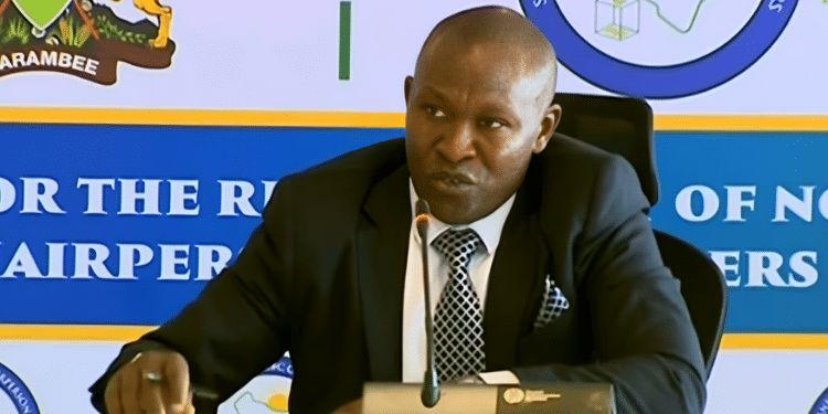 Abraham Langat appearing before IEBC Panel PHOTO/Screengrab Citizen
