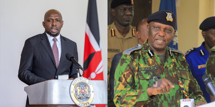 A Collage of CS Murkomen and IG Douglas Kanja PHOTO/ Murkomen/NPS