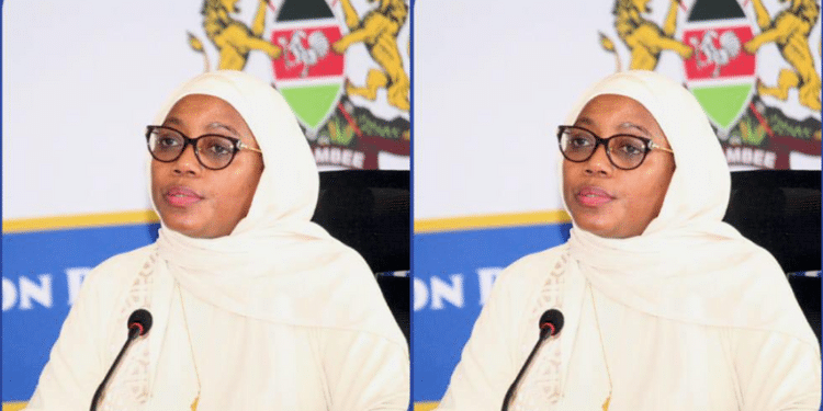 Fatima Abdalla appearing before IEBC selection panel PHOTO/IEBC
