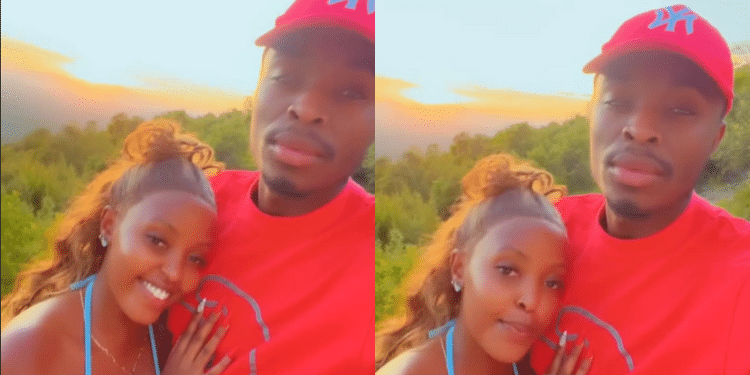 Screengrabs of a past video of Victor Lameck and Mungai Eve. PHOTO/ Victor Lameck Instagram stories Screengrab.