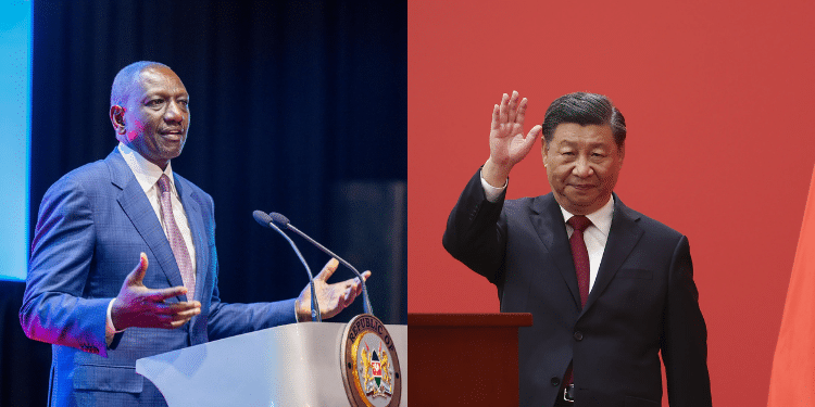 A collage of President William Ruto and China President Xi Jinping PHOTO/PCS,Bloomerg