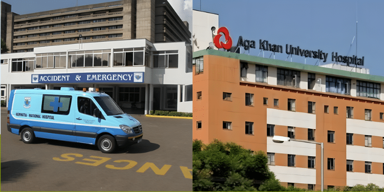 A Collage of KNH and Aga Khan Hospital PHOTO/Citizen/Aga Khan