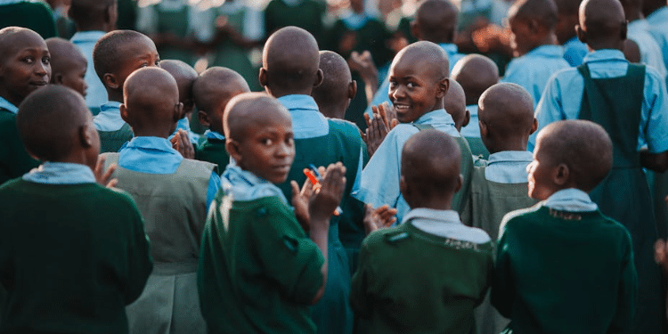 A photo of school children in the semi-arid parts of Kenya. PHOTO/Omwansa Onduko .