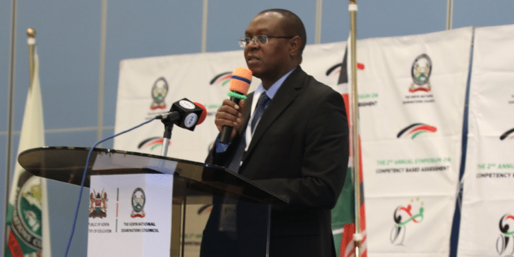 KNEC CEO, Dr. David Njengere welcomes participants to the the 2nd Annual Symposium on Competency Based Assessment (CBA) on April 22, 2025. PHOTO/KNEC.