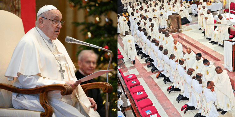 A Collage of Pope Francis and Ordination of Priests PHOTO/Vatican/St.Peter's Seminary
