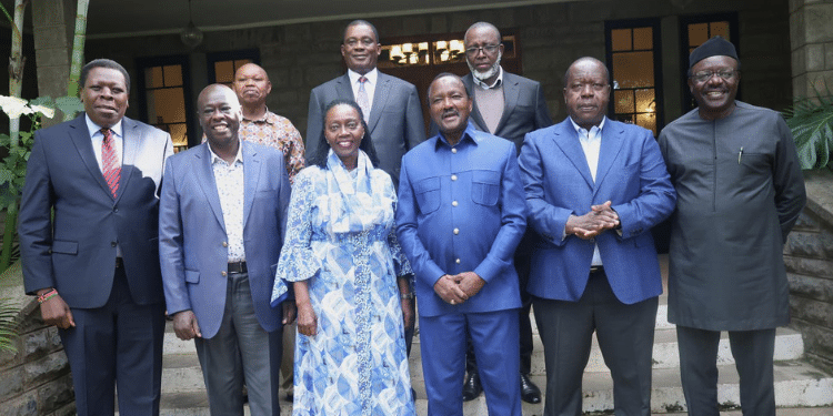 Opposition leaders after a meeting on April 29, 2025. PHOTO/Gachagua X. Ruto