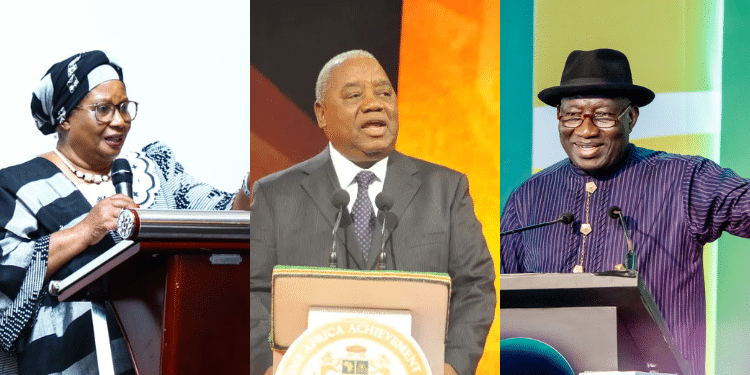 A photo collage of Joyce Banda, Rupiah Banda, and Goodluck Jonathan. PHOTO/Banda X, Lusaka Times &Jonathan X. Africa