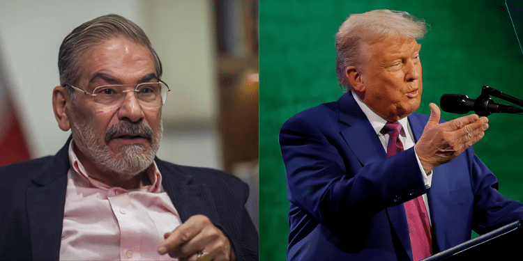 A collage of Iran Political Advisor Ali Shamkhani and President Donald Trump PHOTO/ Mario Nawfal
