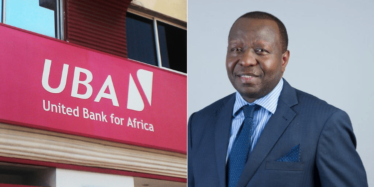 A collage of United Bank for Africa (UBA) logo (left) and New UBA Chairman George Odour Otieno (right). PHOTO/Financialafrik
