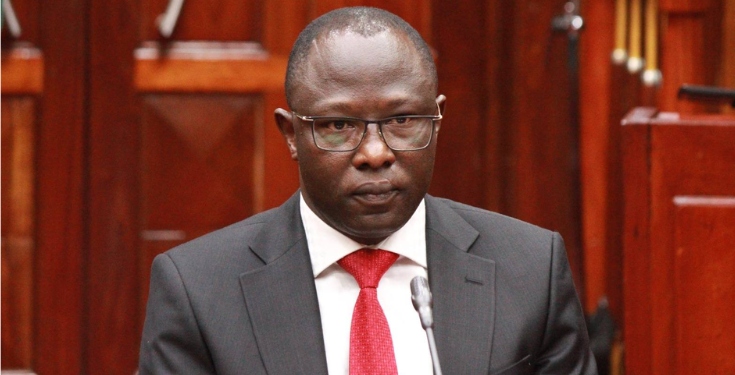 IEBC Chairperson Erastus Edung appearing before the Committee of Justice and Legal Affairs. PHOTO/Parliament.