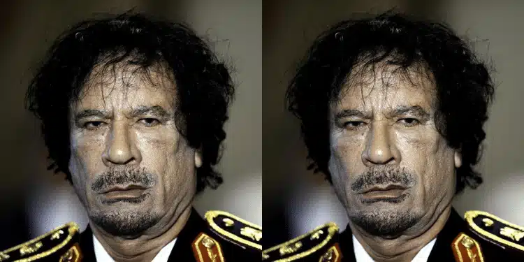 Photo of late Libyan President Muammar Gaddafi. Photo/Arabian Business