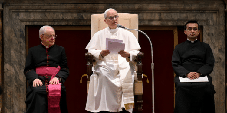 Pope Leo XIV addressing the Holy See diplomatic corps PHOTO/Vatican News