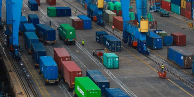 Trucks at the Port of Mombasa. PHOTO KPA