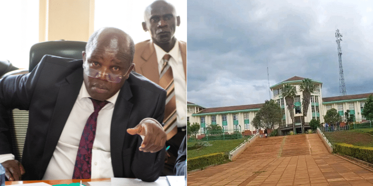 A collage of UASU Constantine Wesonga and Moi University
