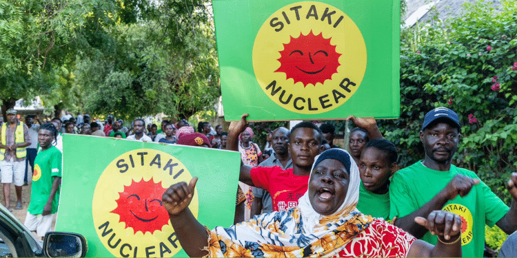 Kilifi Residents protesting against Multi-Billion Nuclear Power Plant PHOTO/Gideon Mung'aro