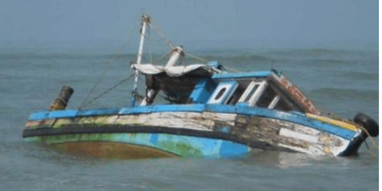 A boat capsized in the Indian Ocean. Photo NTV. LAMU