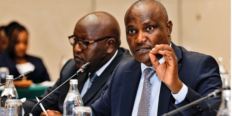 Treasury CS John Mbadi speaking during a consultative meeting with the Senate Standing Committee on Finance and Budget to deliberate on the Division of Revenue Bill, 2025 ON May 12, 2025. PHOTO/Treasury X. Safaricom. Controller of Budget