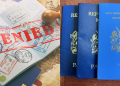 A collage of a denied passport visa and a Kenyan passport PHOTO/Visa Services Dubai/Nairobi Law Monthly