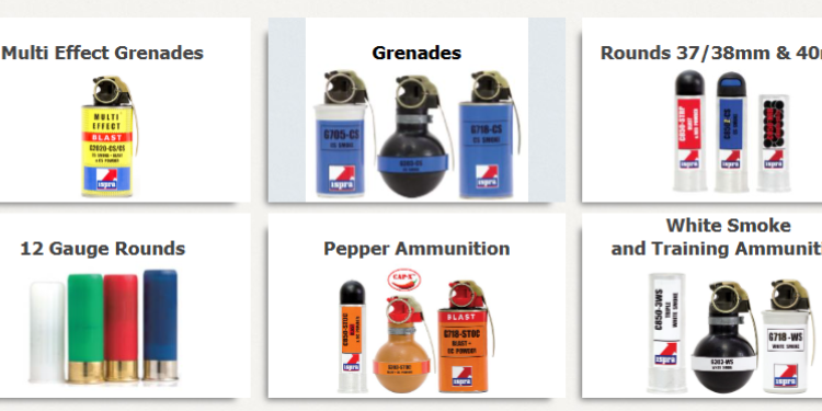 A photo of grenades, ammunition and white smoke manufactured by ISPRA. PHOTO/ISPRA.