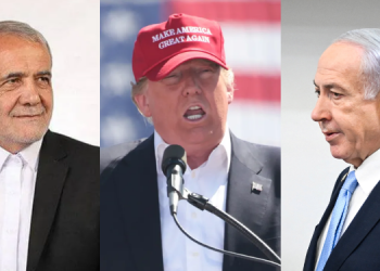 A photo collage of Iran’s President Masoud Pezeshkian, U.S President Donald Trump and Israeli Prime Minister Benjamin Netanyahu. PHOTO/Post/Britannica/The New York Times. Trump