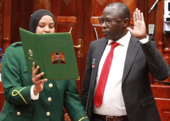 IEBC Chairperson Erastus Edung during vetting at the parliament PHOTO/Parliament