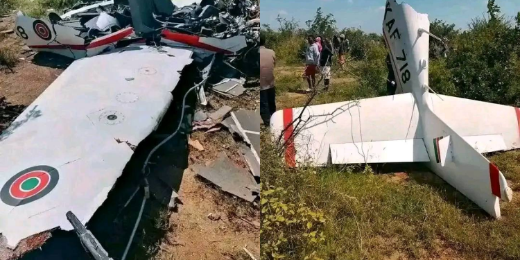 Photos seen by The Kenya Times show the wreckage of a Kenya Air Force aircraft PHOTO/Eddy Okari