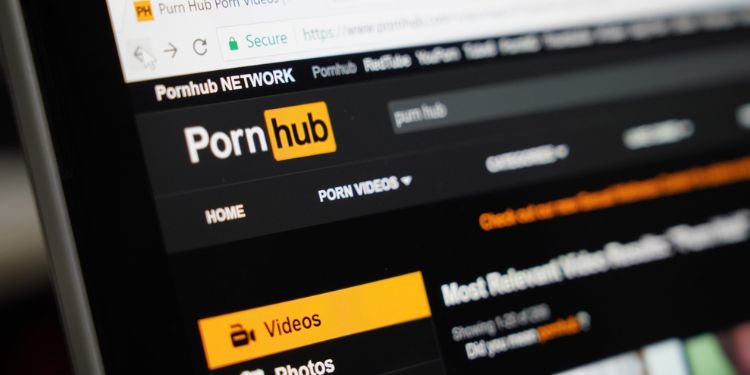 Pornhub site. on computer