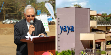 Prime Bank Limited Chairperson Rasik Kantaria and Yaya Centre. PHOTO/Prime Bank Limited/UGC.