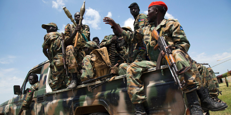 Sudan Army & Military soldiers patrol streets Juba PHOTO/UNICEF