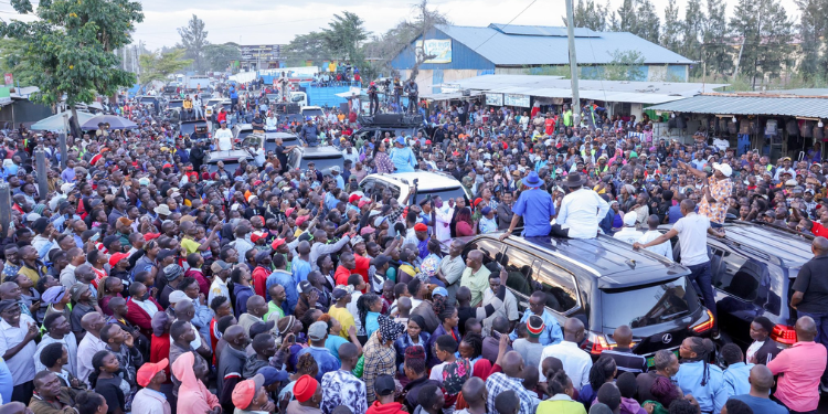 Former DP Rigathi Gachagua and Wiper leader Kalonzo Musyoka in Machakos on May 30, 2025. PHOTO/Kalonzo X.