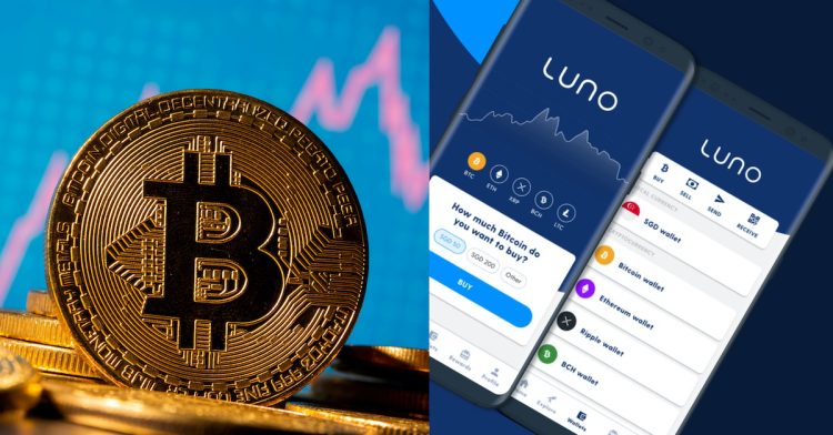 A photo collage of cryptocurrency coin and Luno PHOTO/ Vulcan Post