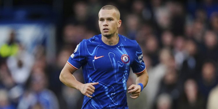 Chelsea's Mykhailo Mudryk during the English Premier League soccer match between Chelsea and Newcastle at Stamford Bridge in London, on Oct. 27, 2024. (AP Photo/Dave Shopland, File)