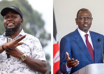 A Collage Of Trans Nzoia Governor George Natembeya (Left) And President Ruto (Right). Photo/Natembeya